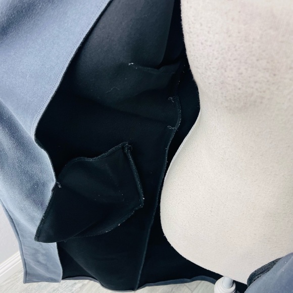 L’Atiste Grey Faux Suede Open Wrap long Coat - Picture 8 of 9